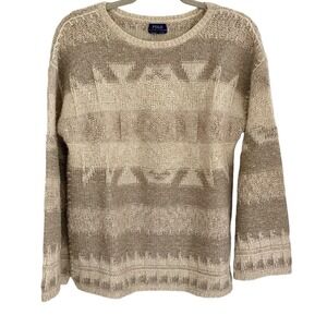 Polo Ralph Lauren Merino Wool/Alpaca Hair Knit Sweater Size M Beige/Cream Tones